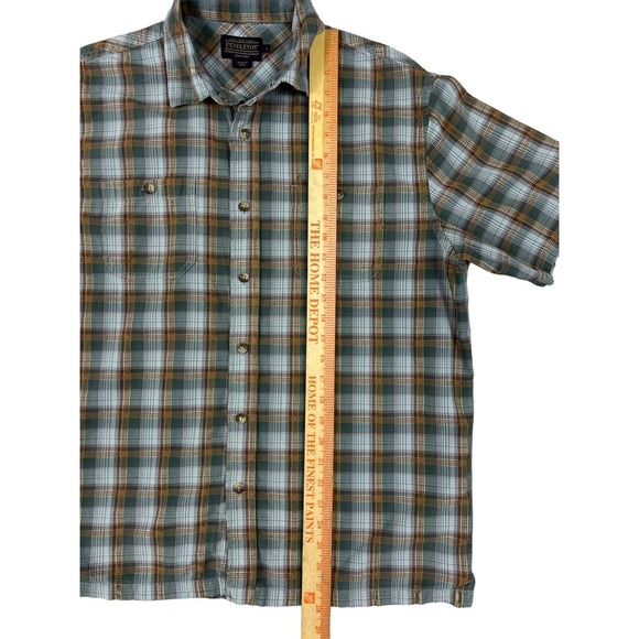 Pendleton Woolen Mills Men Gray Button‎ Up Short Sleeve Sz L - Picture 6 of 7